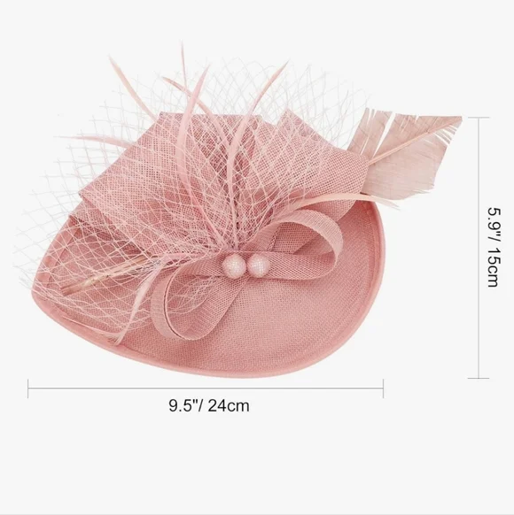 NEW! Elegant Pink Kentucky Derby Fascinator Hat - Picture 3 of 4
